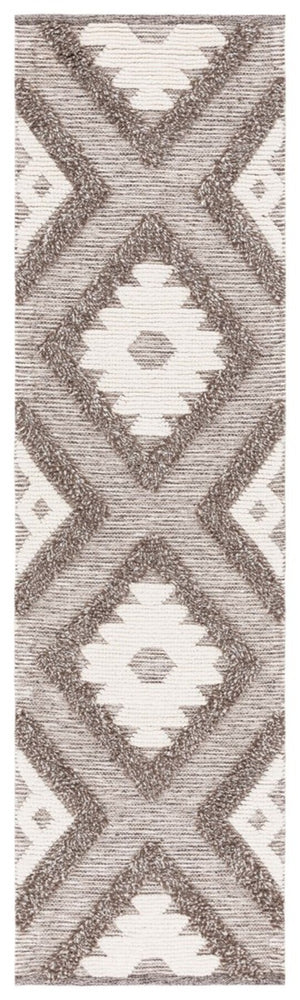 Safavieh Natura 203 NAT203 Hand Woven Bohemian Rug Dark Grey / Ivory NAT203H-5