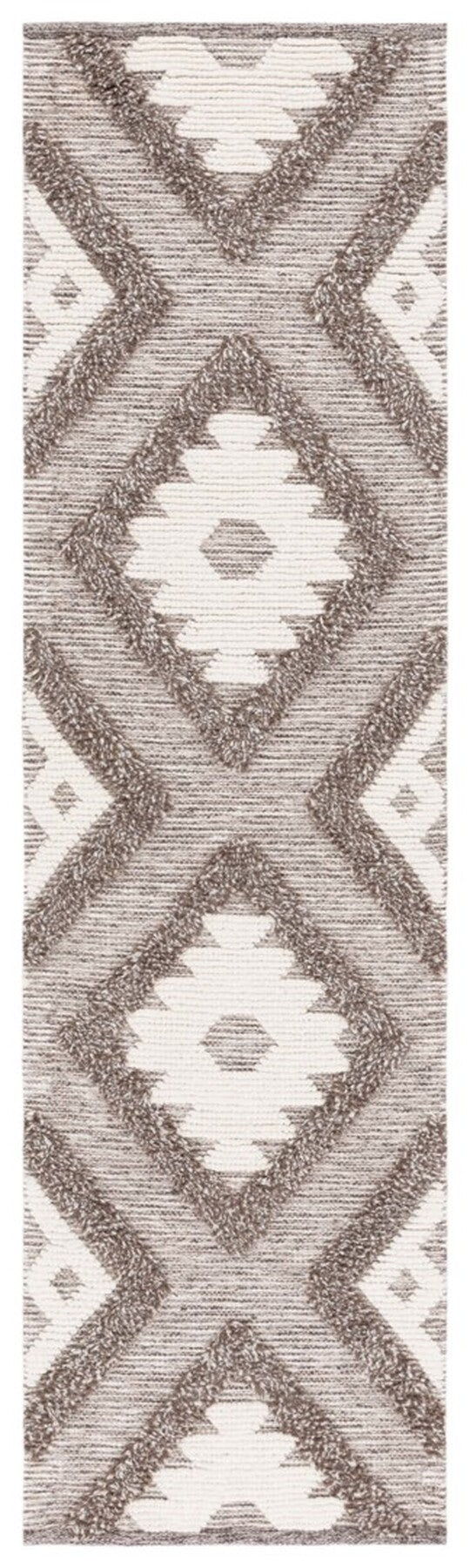 Safavieh Natura 203 NAT203 Hand Woven Bohemian Rug Dark Grey / Ivory NAT203H-5