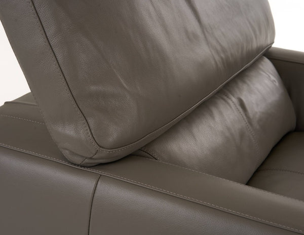 VIG Furniture Natalia Modern Dark Grey Leather Chair With Tuxedo Silhouette, Tufted Cushions & Adjustable Headrests VGKK1281X-DKGRY-CH