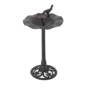 English Elm Christopher Knight Home® - e Elegant Lancaster Outdoor Aluminum & Iron Bird Bath Bronze — Durable Stable Base, Detailed Concave Bowl for Garden Charm and Wildlife Appeal 61696.00BZE