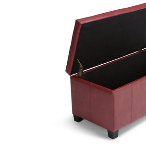 English Elm Dover - Modern Radicchio Red Storage Ottoman Bench With Multiuse Functionality & Comfort Features B136P159043