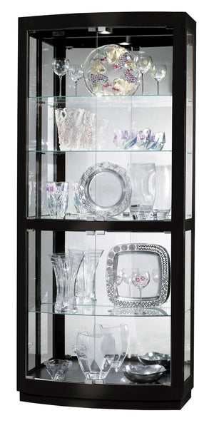 Hekman Furniture 680678 Bradington Iv Curio Cabinet - Elegant Adjustable Display With Lighting & Curved Glass Doors Gloss Black Bradington Iv Curio Cabinet 680678