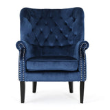 Christopher Knight Home® - Noble House - Tomlin Modern Glam Velvet Club Chair with Nailhead Trim