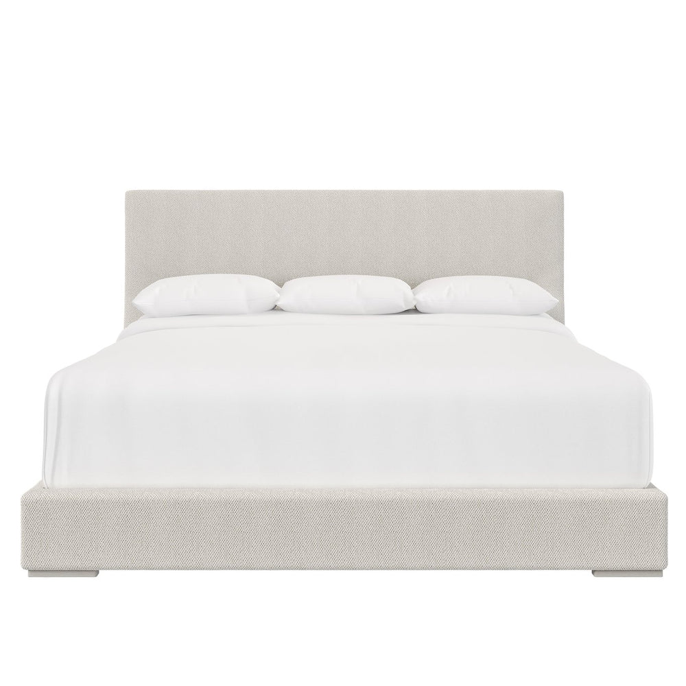 Bernhardt Bernhardt Stratum Upholstered Queen Panel Bed With Angled Headboard, Mist Wood Feet, Plush Comfort K1893