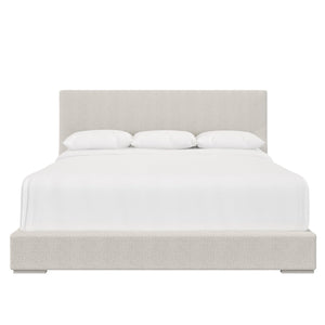 Bernhardt Bernhardt Stratum Upholstered Panel Bed With Angled Headboard, Mist Wood Feet, Plush Fabric Comfort K1894