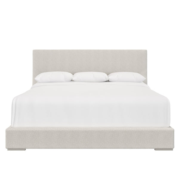 Bernhardt Bernhardt Stratum Upholstered Panel Bed With Angled Headboard, Mist Wood Feet, Plush Fabric Comfort K1894