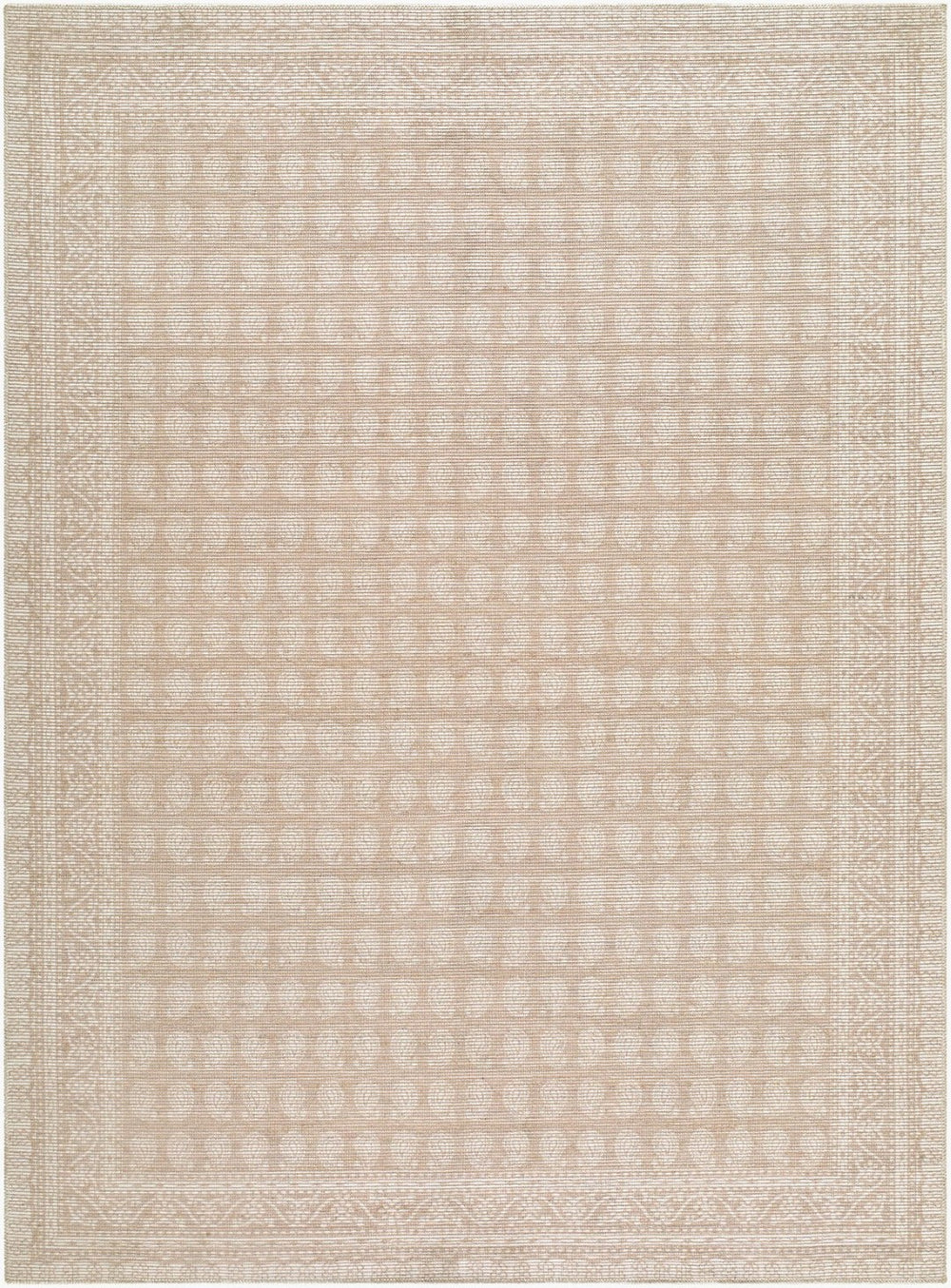 Livabliss Alo Traditional Jute Polyester Blend Indoor Rug for Entryways and High Traffic Spaces Oatmeal, White 5'3" x 7' NBAL2300-537