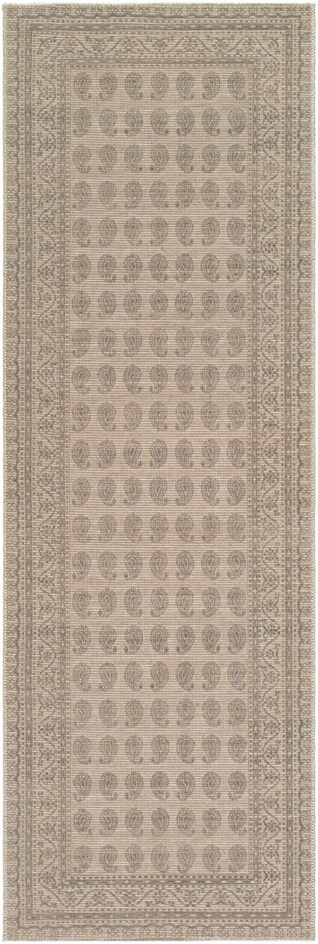 Livabliss Alo Machine Woven Jute Polyester Accent Rug Traditional Pattern for Entryways Bedside Medium Gray, Wh 2'7" x 7'10" NBAL2301-27710