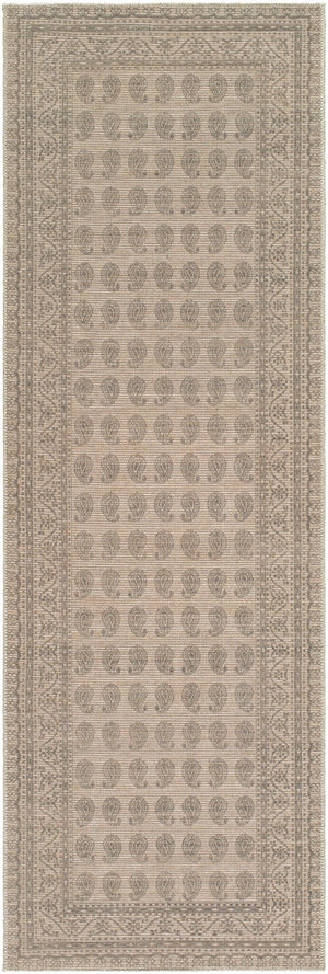 Livabliss Alo Machine Woven Jute Polyester Accent Rug Traditional Pattern for Entryways Bedside Medium Gray, Wh 2'7" x 7'10" NBAL2301-27710