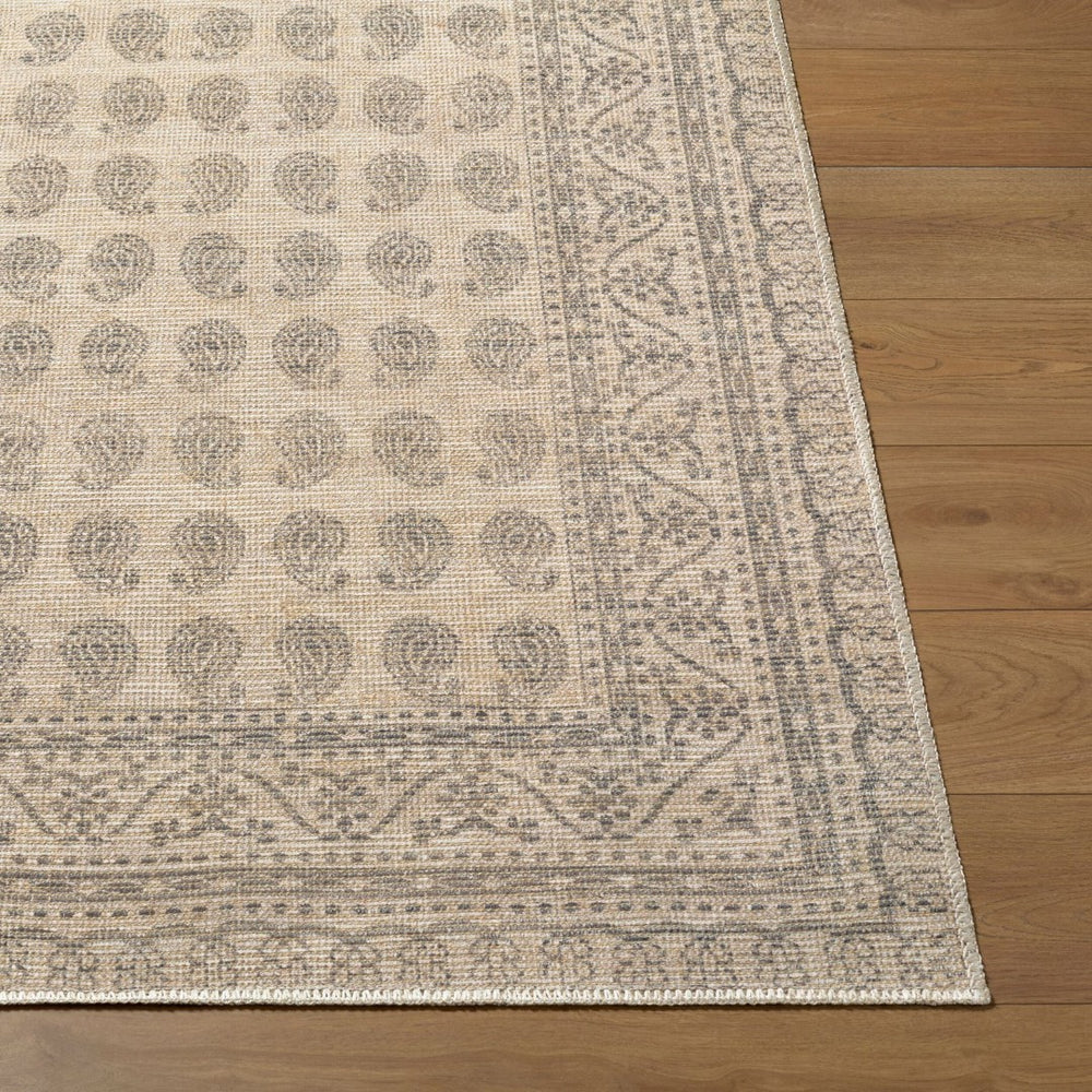 Livabliss Alo Machine Woven Jute Polyester Accent Rug Traditional Pattern for Entryways Bedside Medium Gray, Wh 2'7" x 7'10" NBAL2301-27710