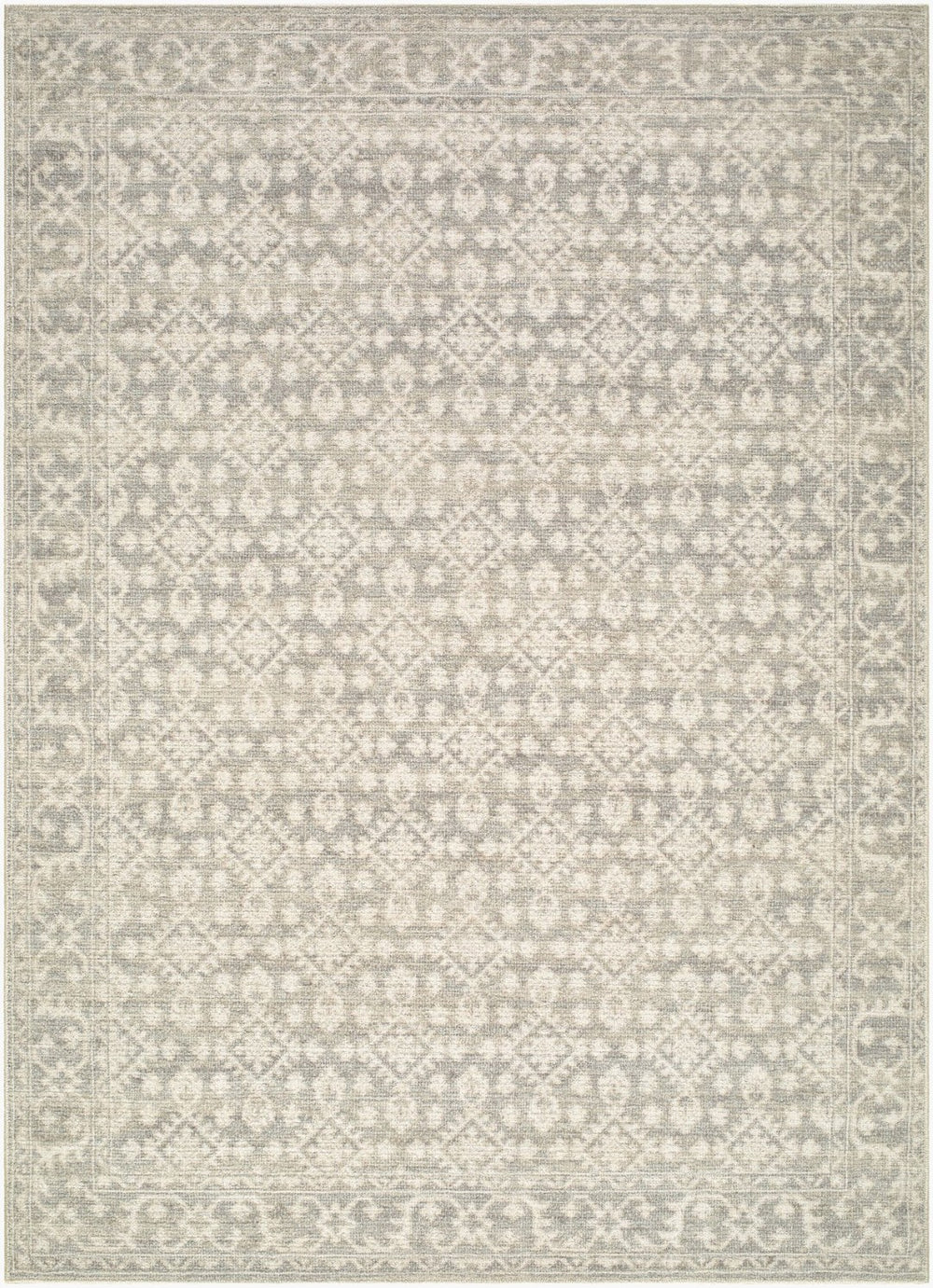 Livabliss Aram Machine Woven Polyester Accent Rug Traditional Motifs for Entryway or Bedside Charcoal, Beige 7'9" x 10' NBAR2301-7910