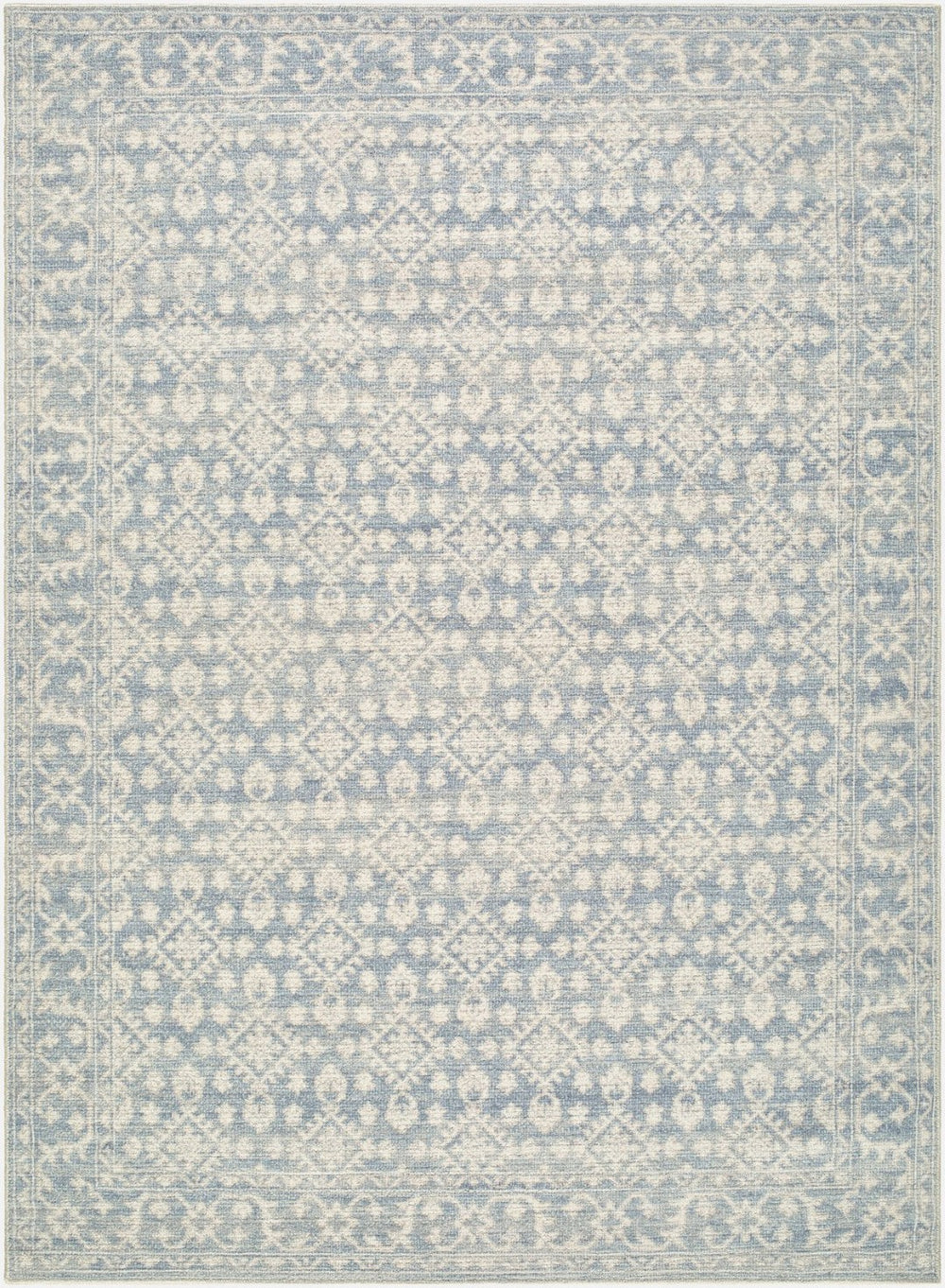 Livabliss Aram Medallion Accent Rug Machine Woven Polyester for Entryway Bathroom or Bedside Denim, Beige 1'10" x 2'11" NBAR2302-2211