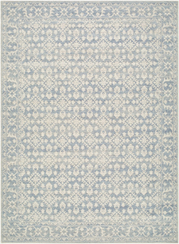 Livabliss Aram Medallion Accent Rug Machine Woven Polyester for Entryway Bathroom or Bedside Denim, Beige 1'10" x 2'11" NBAR2302-2211