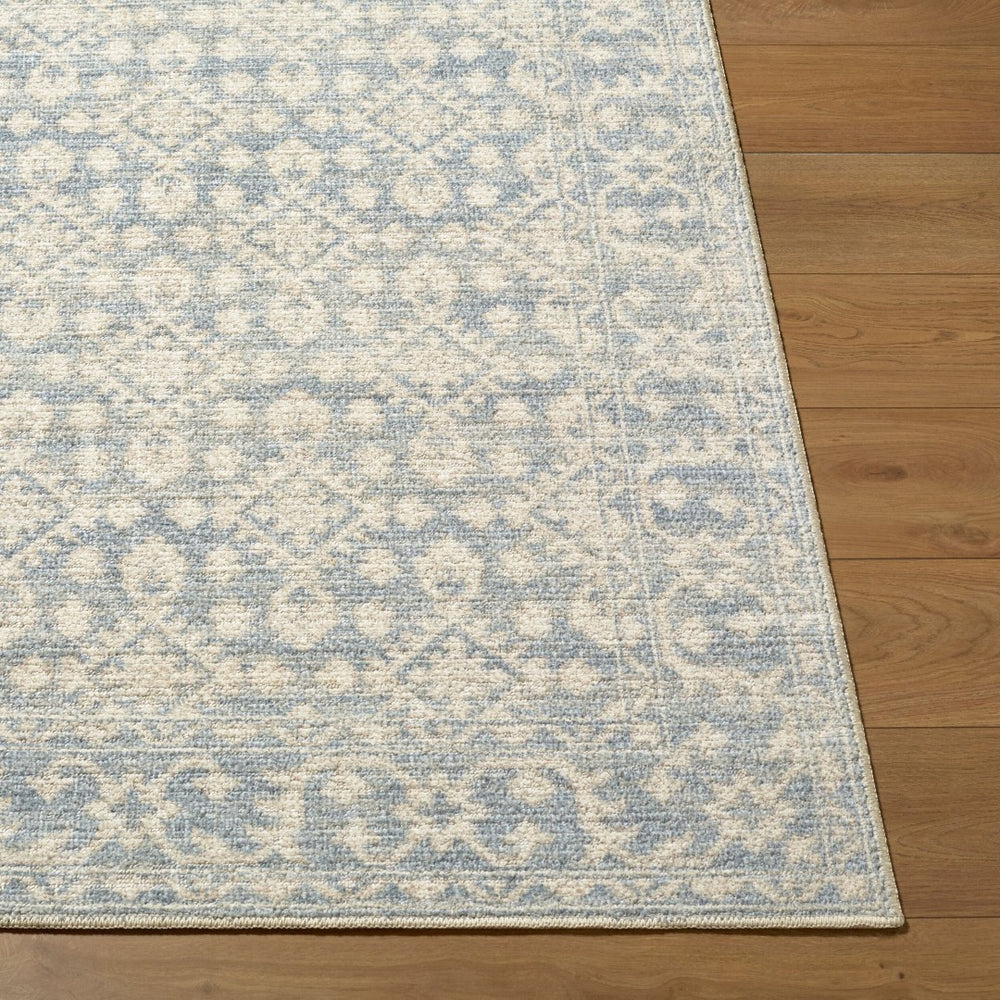 Livabliss Aram Medallion Accent Rug Machine Woven Polyester for Entryway Bathroom or Bedside Denim, Beige 1'10" x 2'11" NBAR2302-2211