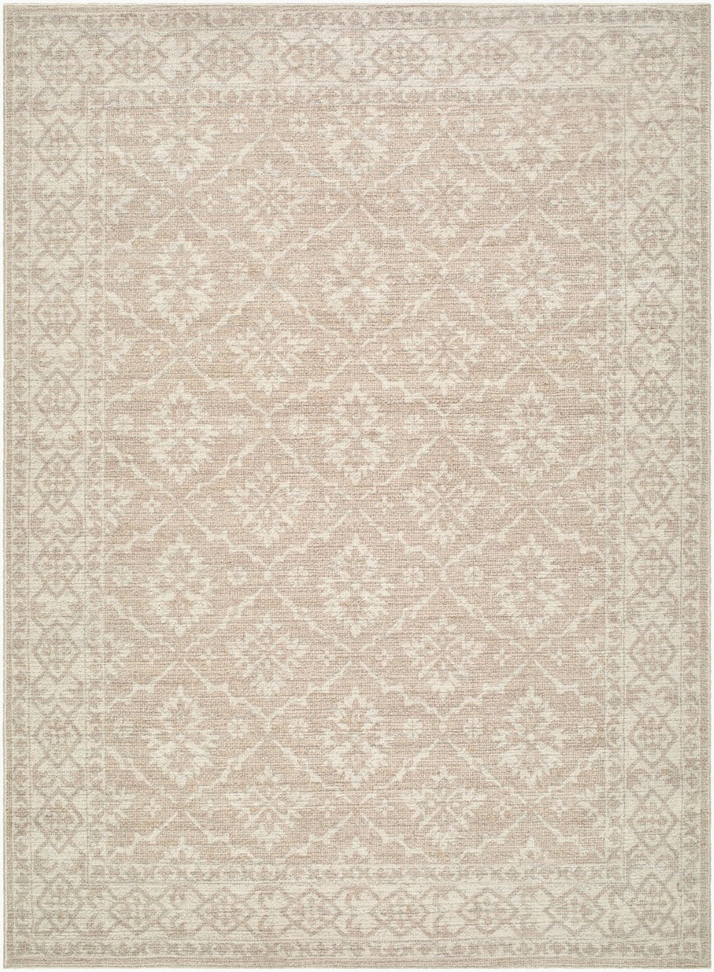 Livabliss Aram Machine Woven Traditional Area Rug Cotton Blend Entryway Accent Plush Pile Tan, Oatmeal 5'2" x 7' NBAR2303-527