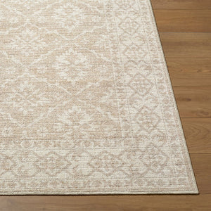 Livabliss Aram Machine Woven Traditional Area Rug Cotton Blend Entryway Accent Plush Pile Tan, Oatmeal 5'2" x 7' NBAR2303-527