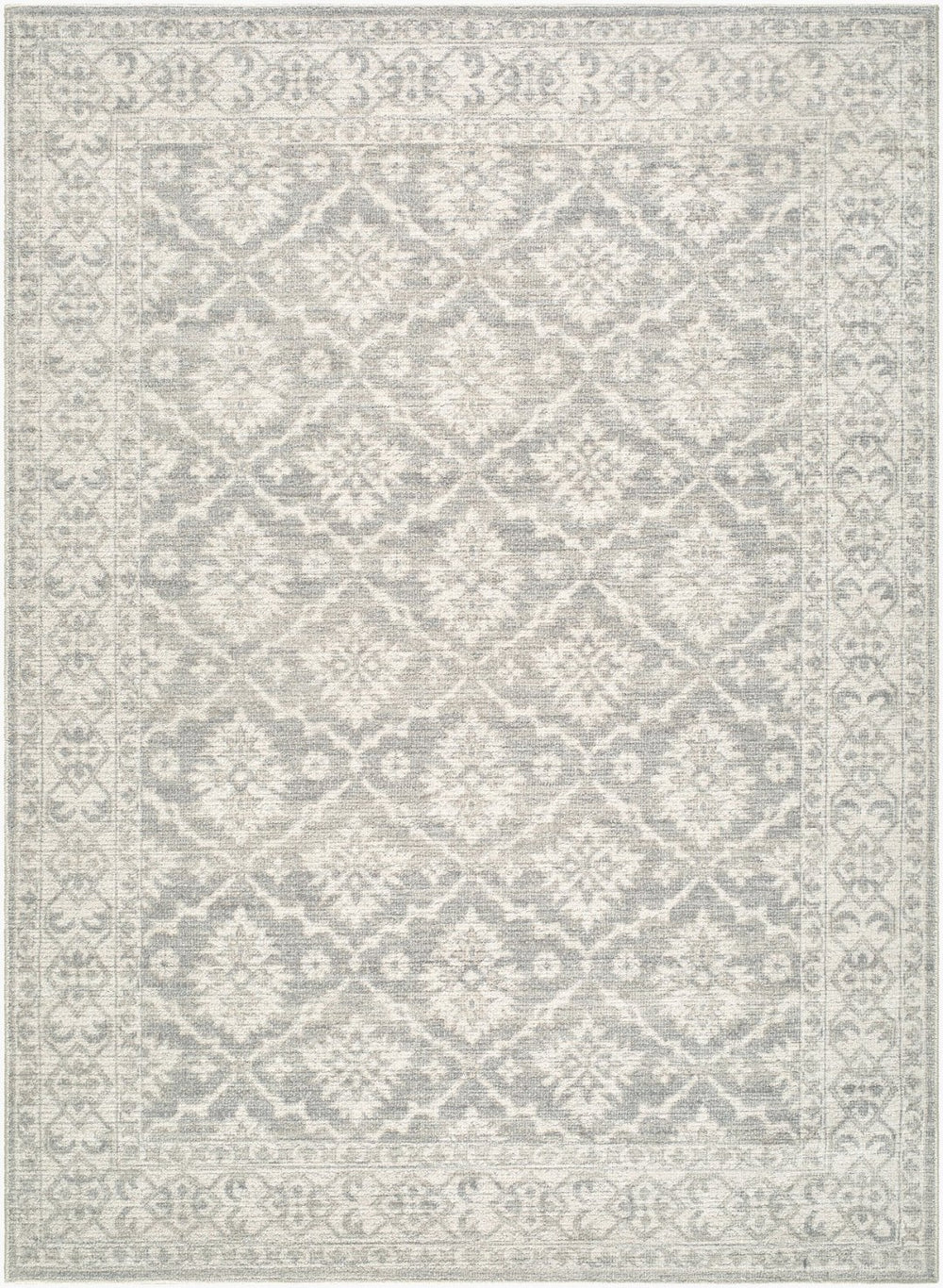 Livabliss Aram Traditional Pattern Machine Woven Cotton Blend Accent Rug for Entryways Gray, Beige 6'6" x 9' NBAR2304-669