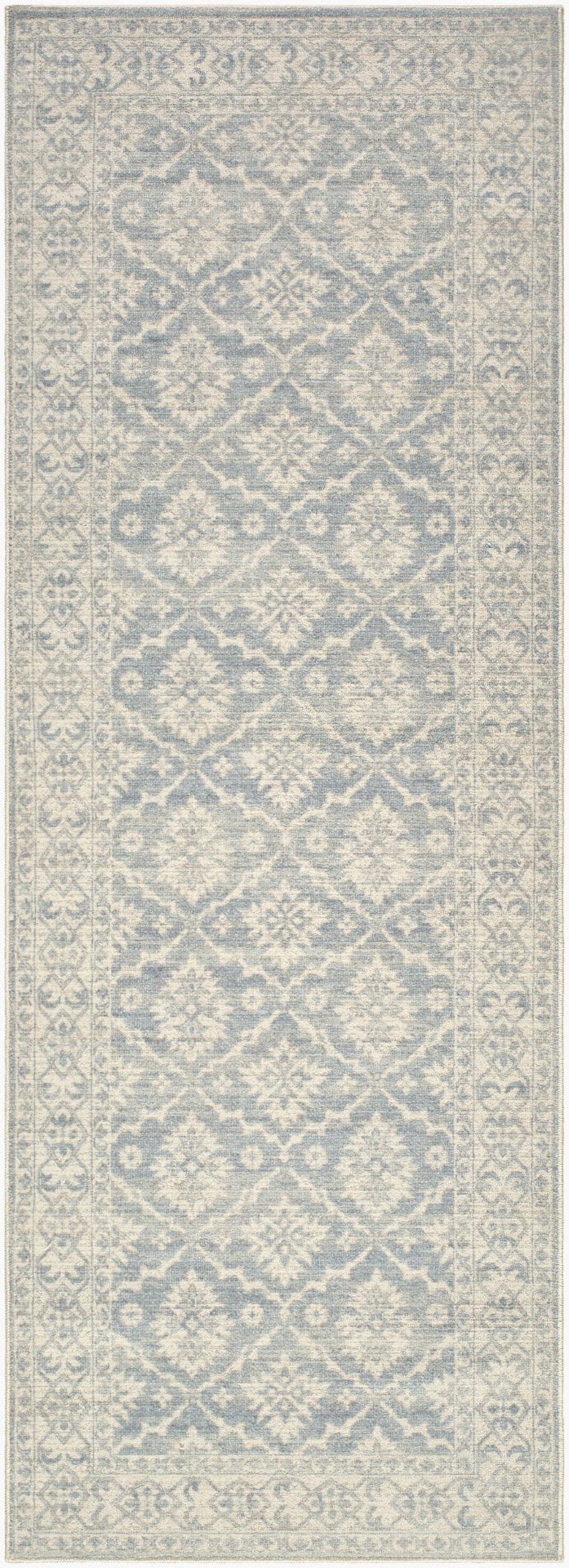 Livabliss Aram Vintage Turkish Machine Woven Polyester Accent Rug for Entryway or Layered Decor Denim, Beige 2'6" x 7'3" NBAR2305-2673