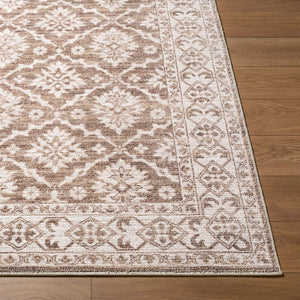 Livabliss Aram Machine Woven Turkish Accent Rug Cotton Polyester Blend for Entryways and Halls Dark Brown, Oat 7'9" x 10' NBAR2306-7910