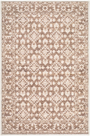 Livabliss Aram Machine Woven Polyester Accent Rug with Medallion Pattern for Entryways Dark Brown, Oat 1'10" x 2'11" NBAR2307-2211