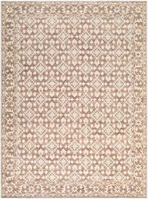 Livabliss Aram Machine Woven Polyester Accent Rug with Medallion Pattern for Entryways Dark Brown, Oat 9'1" x 12' NBAR2307-9112