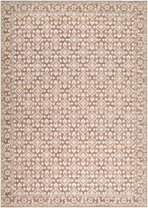 Livabliss Aram Machine Woven Polyester Accent Rug with Medallion Pattern for Entryways Dark Brown, Oat 6'6" x 9' NBAR2307-669