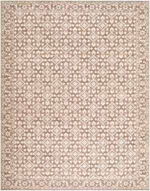 Livabliss Aram Machine Woven Polyester Accent Rug with Medallion Pattern for Entryways Dark Brown, Oat 7'9" x 10' NBAR2307-7910