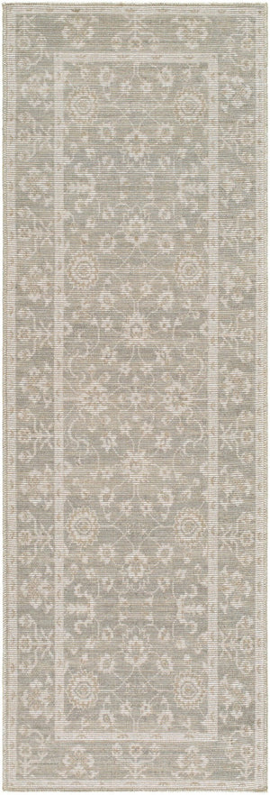 Livabliss Asha Machine Woven Jute Polyester Accent Rug with Low Pile for Entryways Sage, White 2'7" x 7'10" NBAS2301-27710