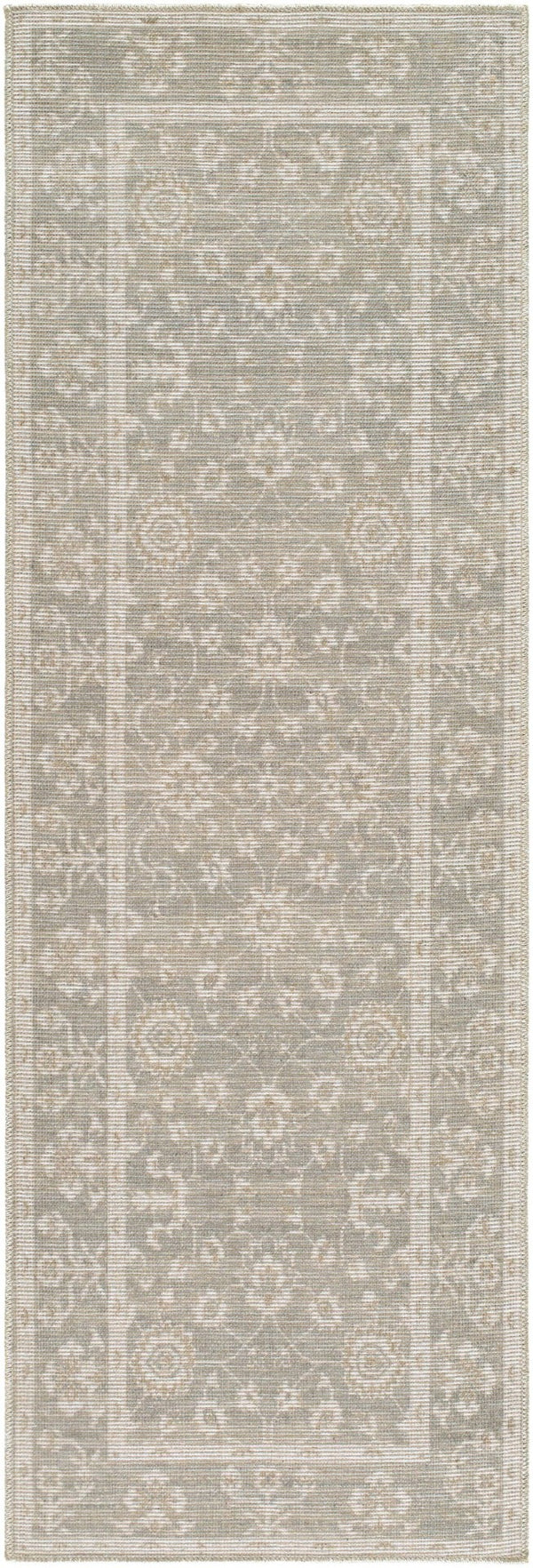 Livabliss Asha Machine Woven Jute Polyester Accent Rug with Low Pile for Entryways Sage, White 2'7" x 7'10" NBAS2301-27710