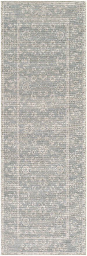 Livabliss Asha Jute Polyester Blend Traditional Area Rug Machine Woven Entryway Kitchen Accent Sky Blue, White 2'7" x 7'10" NBAS2302-27710