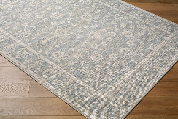 Livabliss Asha Jute Polyester Blend Traditional Area Rug Machine Woven Entryway Kitchen Accent Sky Blue, White 6'7" x 9' NBAS2302-679