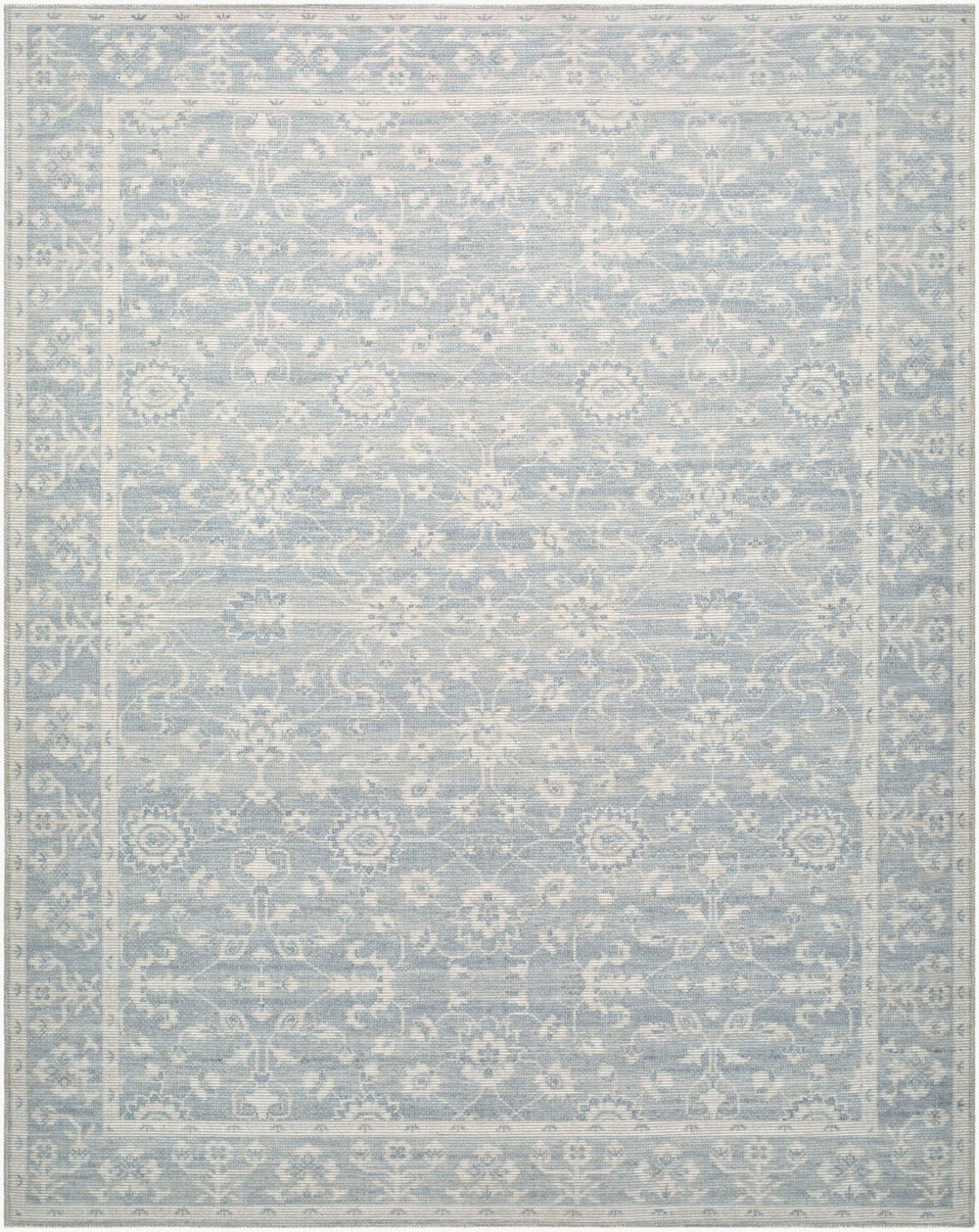 Livabliss Asha Jute Polyester Blend Traditional Area Rug Machine Woven Entryway Kitchen Accent Sky Blue, White 6'7" x 9' NBAS2302-679