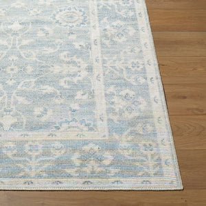Livabliss Asha Jute Polyester Blend Traditional Area Rug Machine Woven Entryway Kitchen Accent Sky Blue, White 6'7" x 9' NBAS2302-679