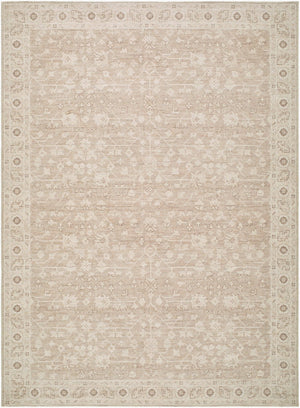 Livabliss Asha Traditional Patterned Polyester Jute Accent Rug for Entryways and Hallways Taupe, White 5'3" x 7' NBAS2303-537