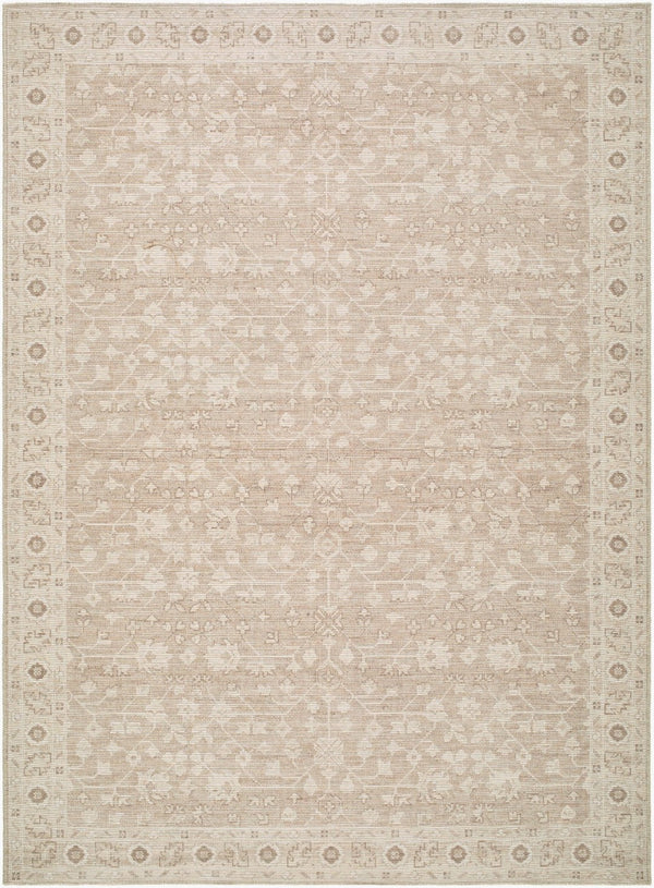 Livabliss Asha Traditional Patterned Polyester Jute Accent Rug for Entryways and Hallways Taupe, White 5'3" x 7' NBAS2303-537