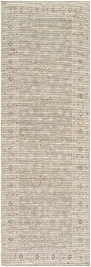 Livabliss Asha Traditional Polyester Jute Accent Rug for Entryways Kitchens and Hallways Sage, White 2'7" x 7'10" NBAS2305-27710