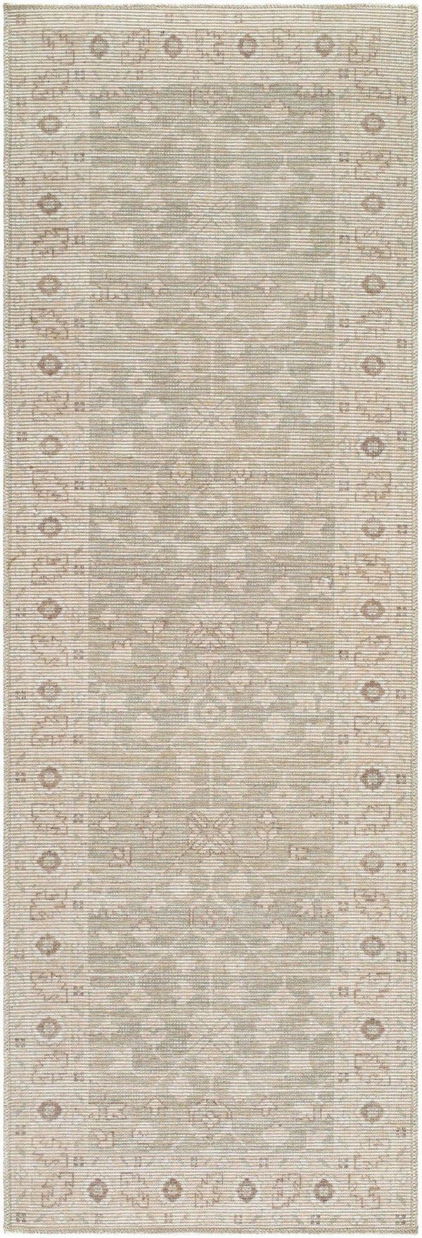 Livabliss Asha Traditional Polyester Jute Accent Rug for Entryways Kitchens and Hallways Sage, White 2'7" x 7'10" NBAS2305-27710