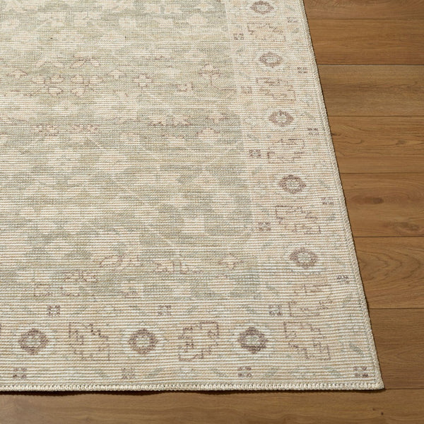Livabliss Asha Traditional Polyester Jute Accent Rug for Entryways Kitchens and Hallways Sage, White 2' x 2'11" NBAS2305-2211