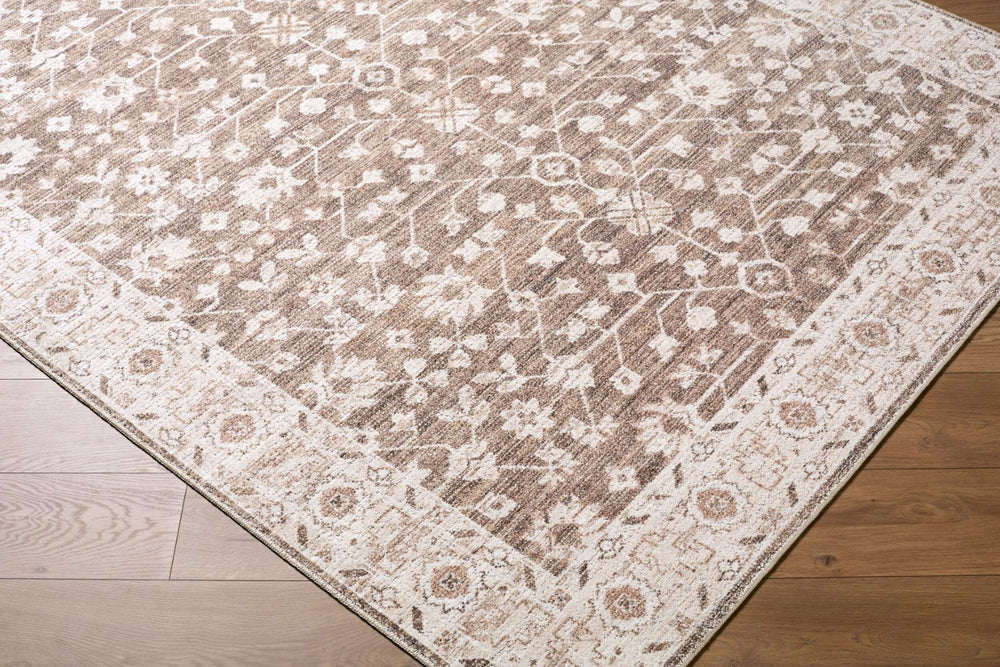 Livabliss Asha Machine Woven Jute Polyester Accent Rug Traditional Global Style for Entryways Dark Brown, Oat 1'10" x 2'11" NBAS2306-2211
