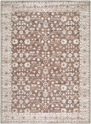 Livabliss Asha Machine Woven Jute Polyester Accent Rug Traditional Global Style for Entryways Dark Brown, Oat 1'10" x 2'11" NBAS2306-2211