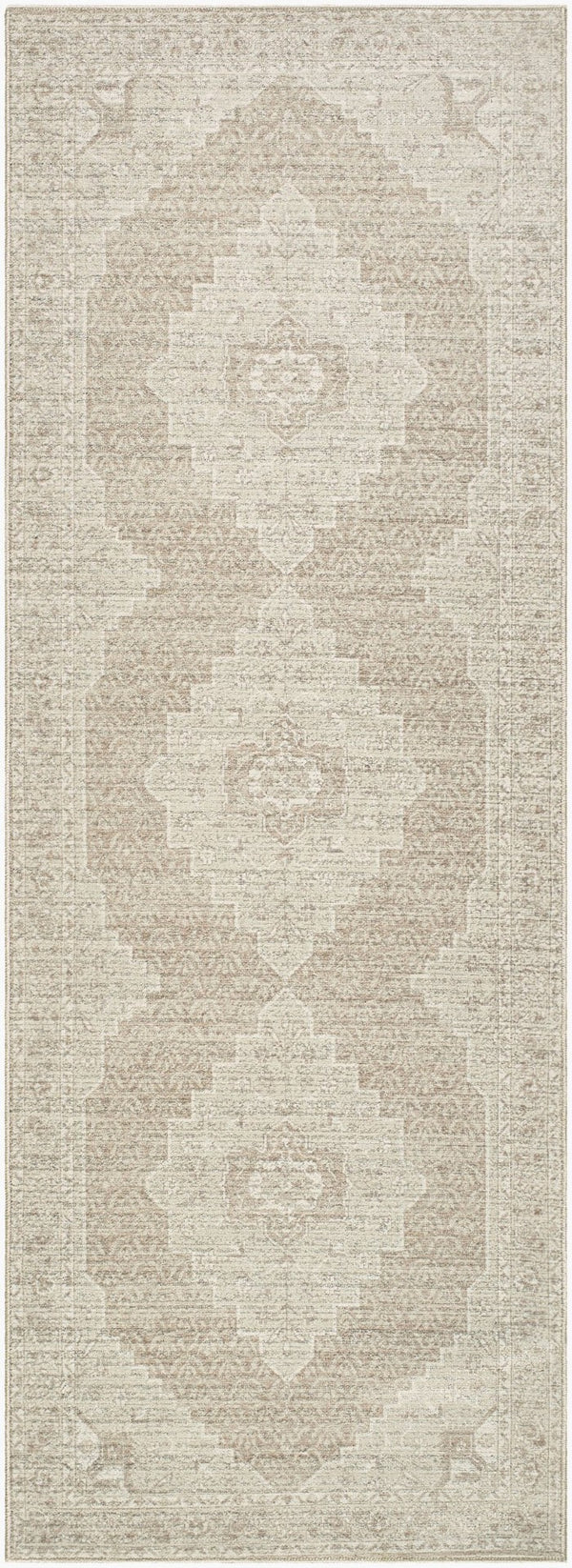 Livabliss Athiyo Machine Woven Cotton Blend Rug with Traditional Pattern for Entryway Decor Tan, Oatmeal 2'6" x 7'3" NBAT2300-2673