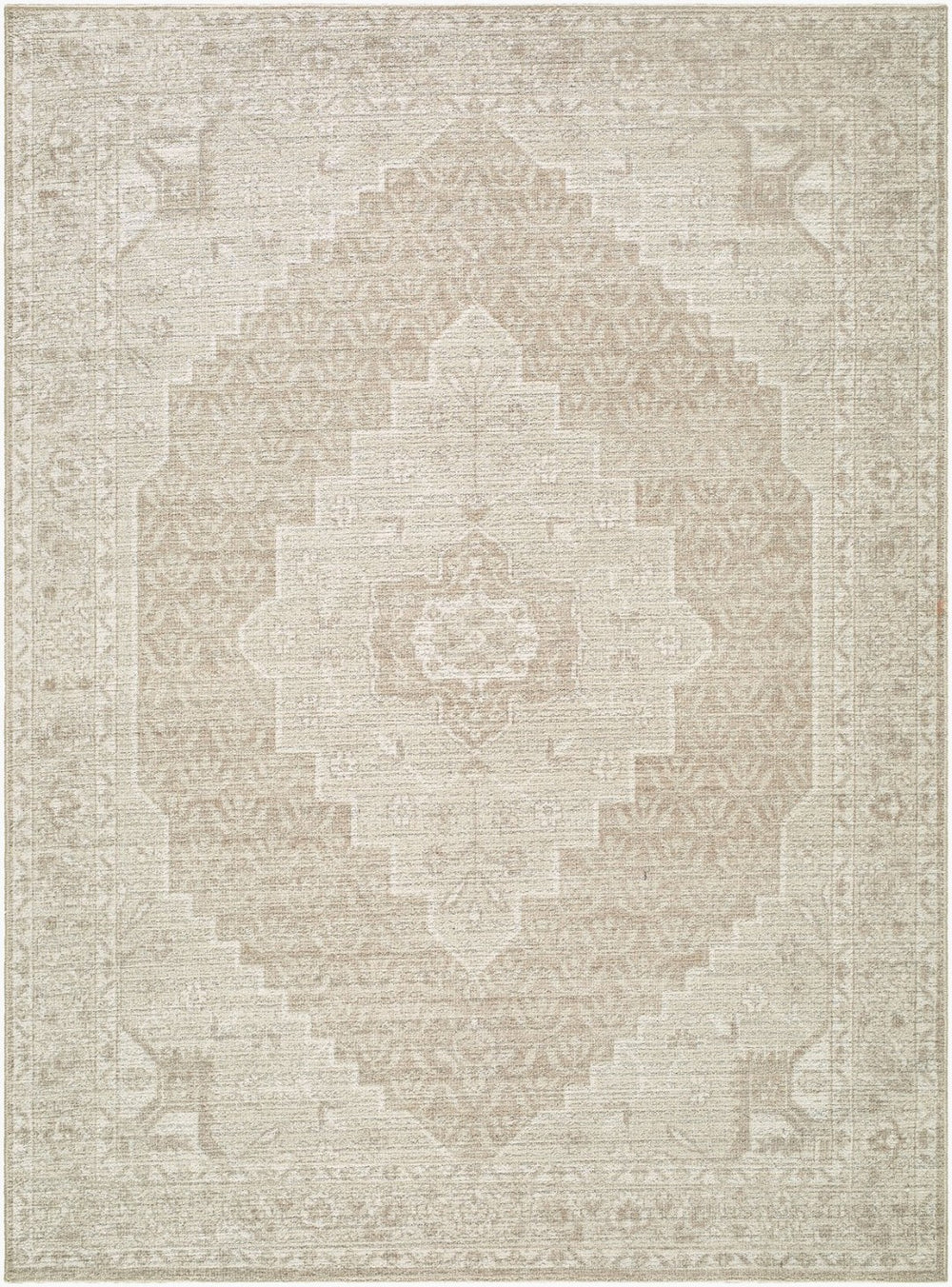 Livabliss Athiyo Machine Woven Cotton Blend Rug with Traditional Pattern for Entryway Decor Tan, Oatmeal 6'6" x 9' NBAT2300-669