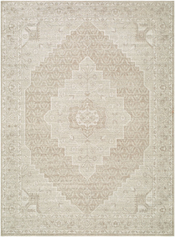 Livabliss Athiyo Machine Woven Cotton Blend Rug with Traditional Pattern for Entryway Decor Tan, Oatmeal 6'6" x 9' NBAT2300-669