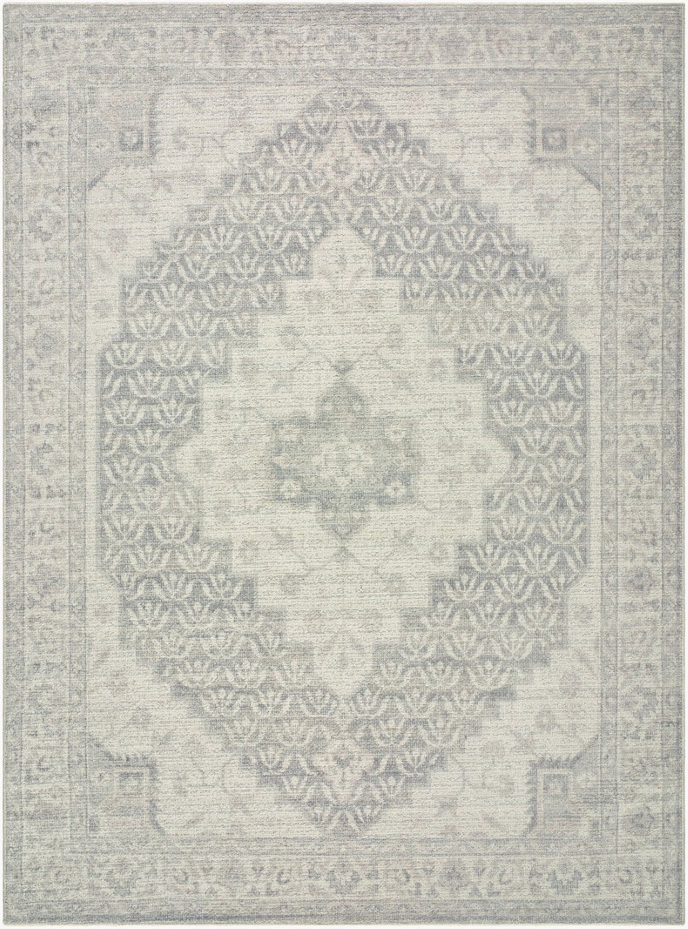 Livabliss Athiyo Traditional Pattern Cotton Blend Machine Woven Rug for Entryway or Bedroom Gray, Beige 7'9" x 10' NBAT2301-7910