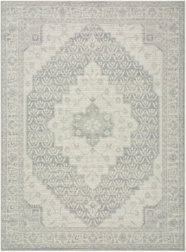 Livabliss Athiyo Traditional Pattern Cotton Blend Machine Woven Rug for Entryway or Bedroom Gray, Beige 7'9" x 10' NBAT2301-7910