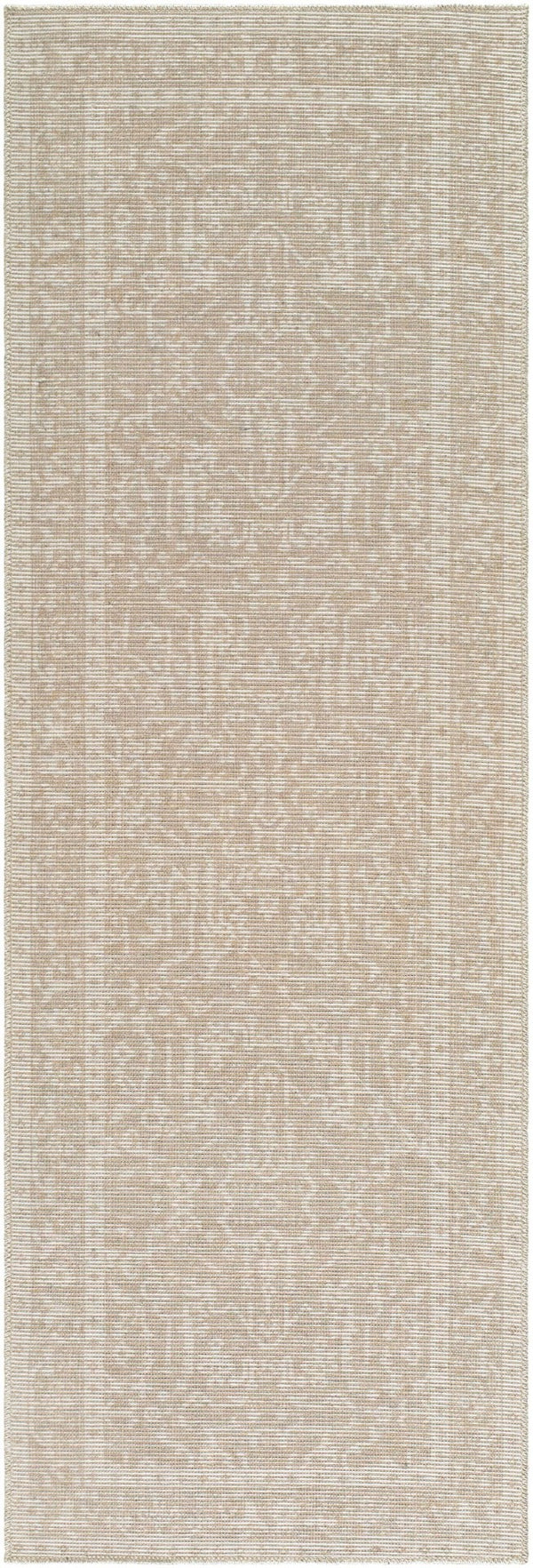 Livabliss Athiyo Jute Polyester Blend Low Pile Rug with Traditional Medallion Pattern for Entryways Oatmeal, White 2'7" x 7'10" NBAT2302-27710