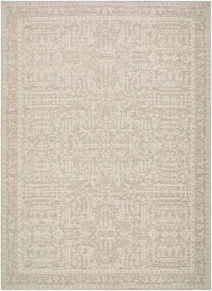 Livabliss Athiyo Jute Polyester Blend Low Pile Rug with Traditional Medallion Pattern for Entryways Oatmeal, White 9'1" x 12' NBAT2302-9112
