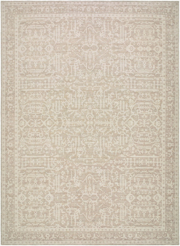Livabliss Athiyo Jute Polyester Blend Low Pile Rug with Traditional Medallion Pattern for Entryways Oatmeal, White 9'1" x 12' NBAT2302-9112