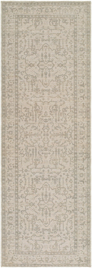 Livabliss Athiyo Jute Polyester Machine Woven Rug Low Pile Transitional Pattern for Entryways Sage, White 2'7" x 7'10" NBAT2303-27710