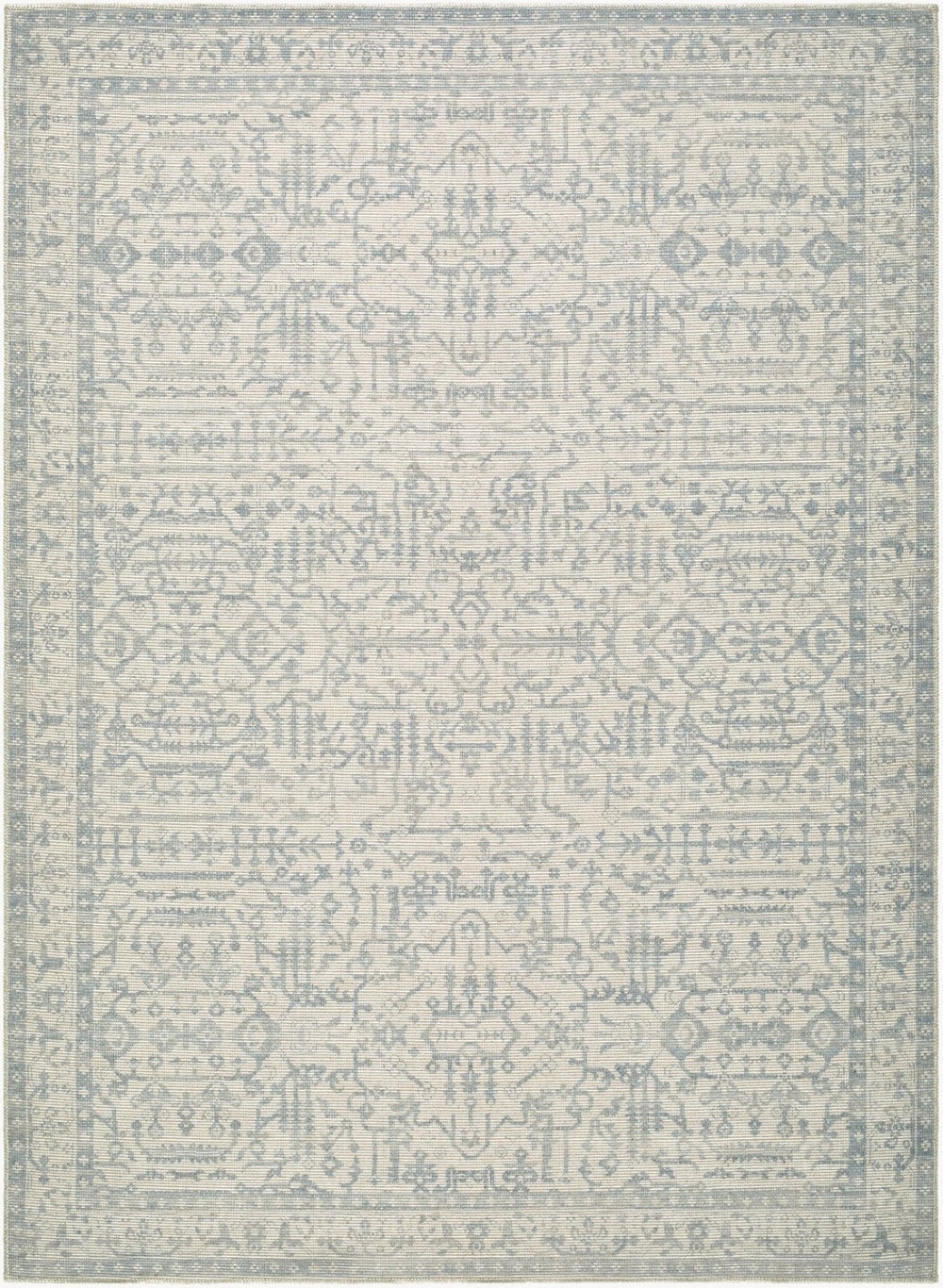 Livabliss Athiyo Jute Blend Traditional Rug Machine Woven Low Pile for Entryways and Bedrooms Sky Blue, White 7'10" x 10' NBAT2304-71010